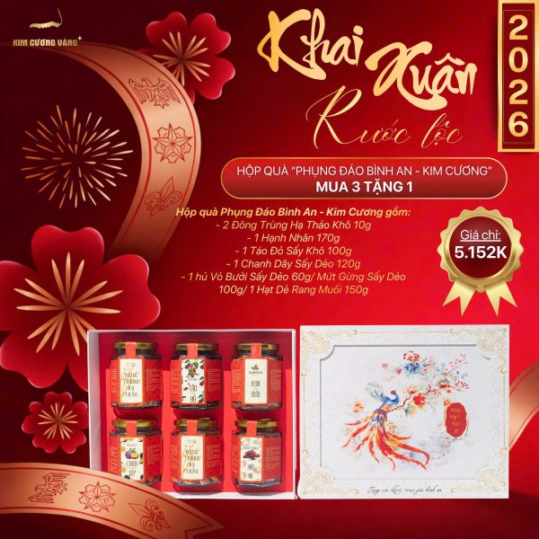 (🔥🔥🔥HOT DEAL XUÂN MUA 3 TẶNG 1) - HỘP QUÀ "PHỤNG ĐÁO BÌNH AN - KIM CƯƠNG"